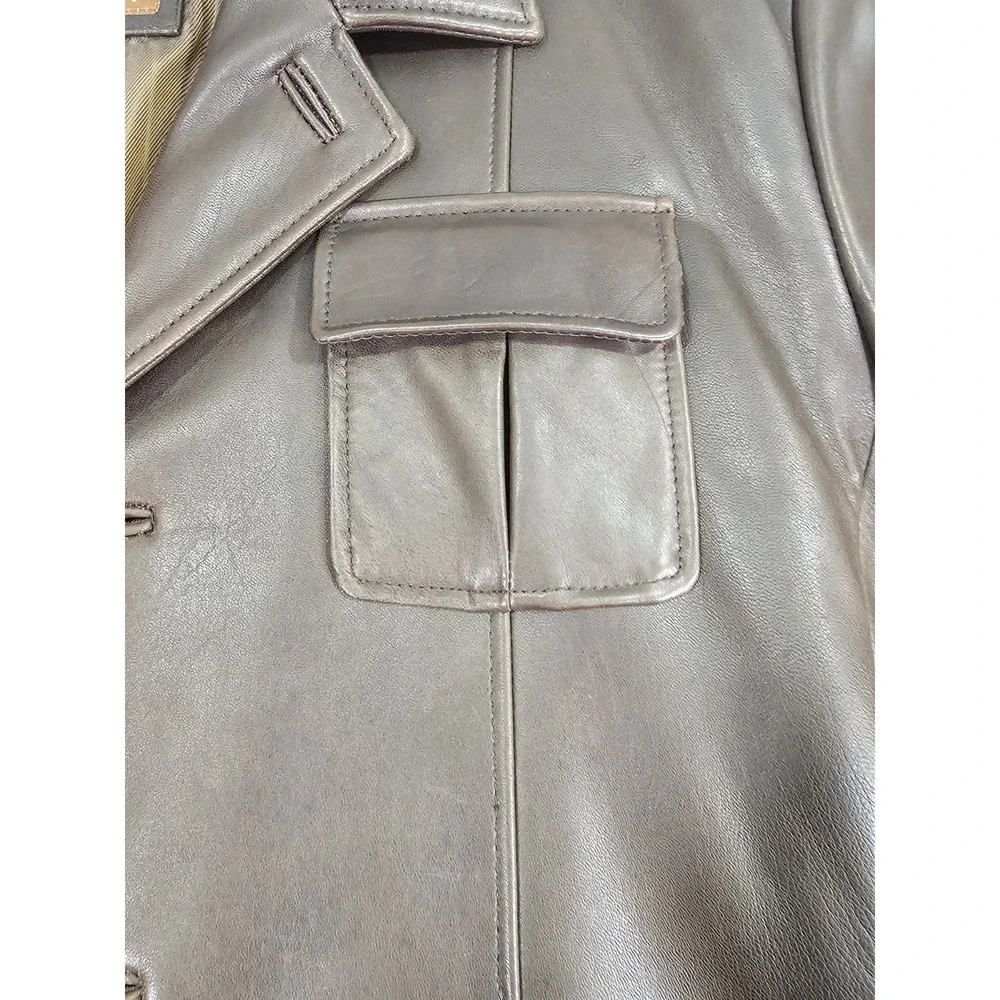 VTG Wilsons Leather Dark Brown Mens XL Field Jacket Sport Coat Lined Pockets